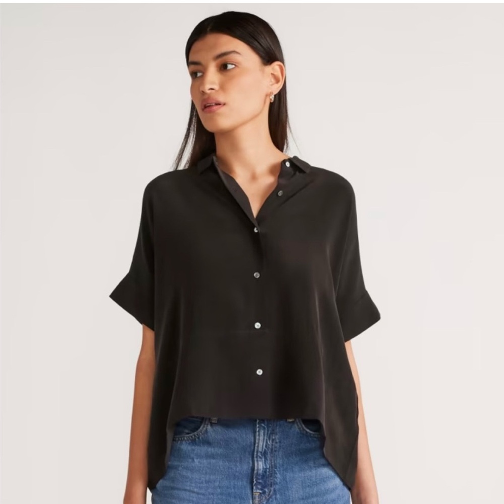 Everlane Silk Short Sleeve Top